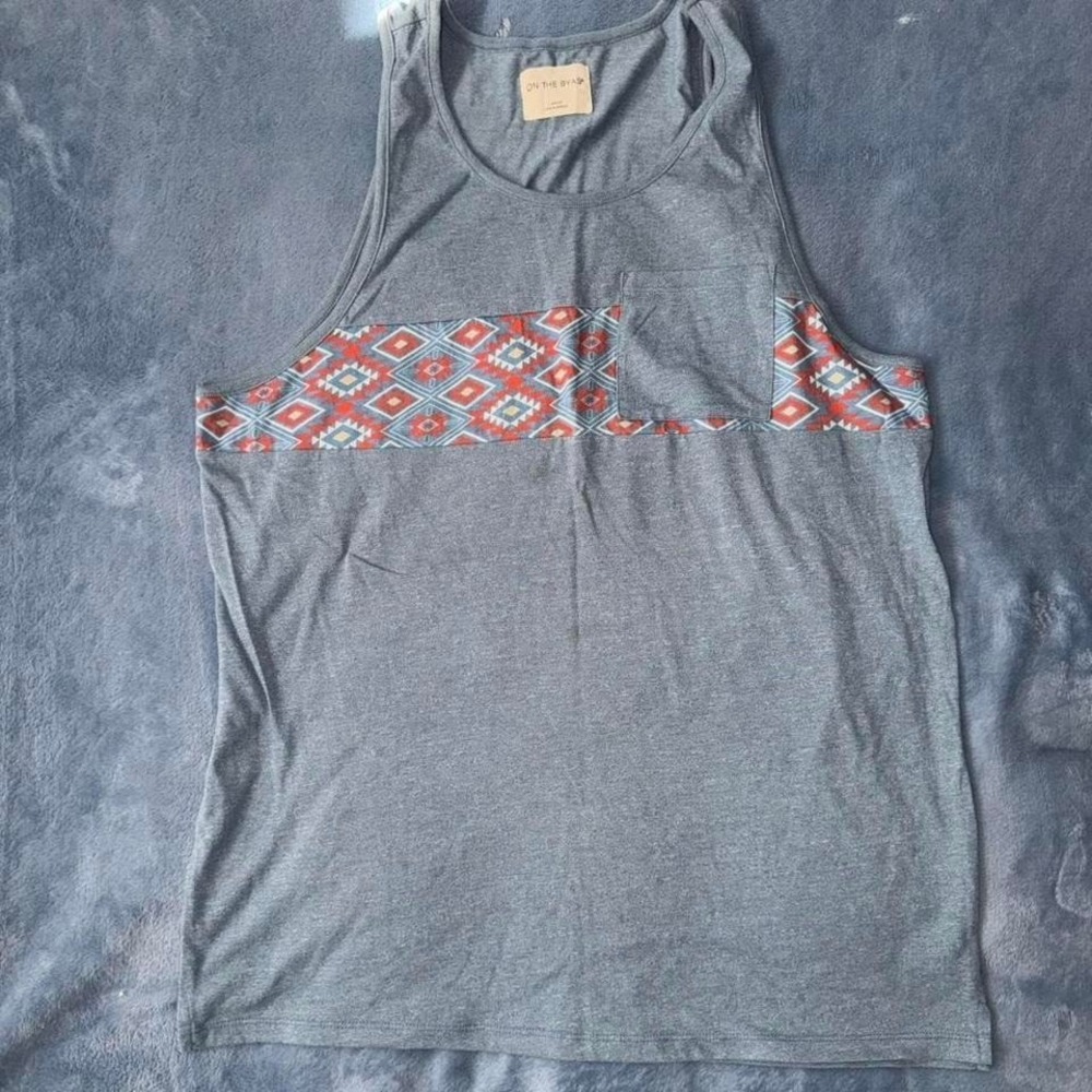 On The Byas grey tank top with pocket, men Size‎ L